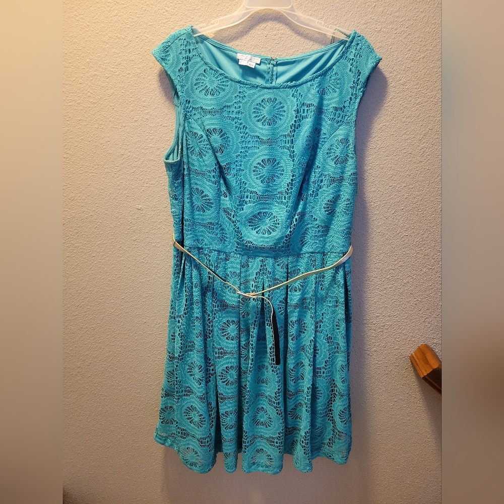 Teal A- line dress